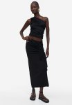 Flounce-detail Skirt - Black