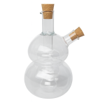 Round Glass Oil & Vinegar Bottle - Dual Chamber