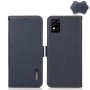 For Zte Blade A31 Khazneh Side-magnetic Litchi Genuine Leather Rfid Phone Case Blue