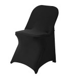 20 Pack Black Spandex Folding Chair Covers In Stretch Washable Fabric For Wedding Party Holidays Celebration And Other Special E