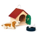 Wooden Dollhouse Furniture Pet Dog Set Accesories