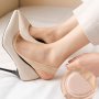 1/5 Pairs Solid Invisible Socks Soft & Lightweight Padded High Heel Socks Women's Stockings & Hosiery