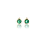 Georgini Natural Green Agate And Two Natural Diamond May Earrings - Gold