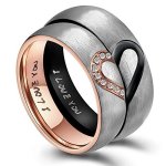 Anazoz Hers & Women's For "real Love" Heart Promise Ring Stainless Steel Wedding Engagement Bands 6MM Us Size 5.5