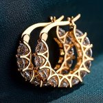 1 Pair Elegant Zirconia Pave Set Circle Hoop Earrings Luxurious Fashion Jewelry For Women Perfect For Engagement Party And Daily