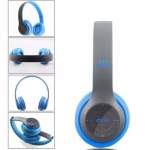Smte P47 Am fm Stereo Bluetooth Headphone Blue With Keychain