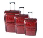 Smte Nexco Luggage Set Of 3 Pu Leather Travel Suitcases 282422 Inch Red With Keychain