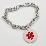 Stainless Steel Medical Alert Chunky Bracelet
