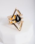 Goldair Gold Diamond Shape Ring - M l