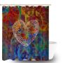Heart Print Shower Curtains For Bathroom 180X180CM Bathroom Curtain