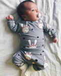 Gray Crewnek Bunny Casual Wear With Headband