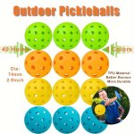 4 12PCS Pickleball For Outdoor Training 40 Holes Outdoor Pickleball With Great Durability Bounce And Visibility