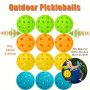 4/12pcs Pickleball For Outdoor Training 40 Holes Outdoor Pickleball With Great Durability Bounce And Visibility