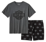 Men’s Bar & Shield Tonal Pajama Shorts Set
