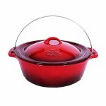 Cast Iron Enamel Coated Potjie Bake Pot - Various Colors - 5L - Red P12RED_MDSD