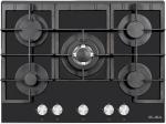 ELBA 70CM 5 Burner Gas On Glass Hob Black 04 T75-550G