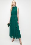 Ruffle Detail Fit & Flare Dress - Bottle Green