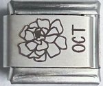 9MM Laser Italian Charm - October Flower