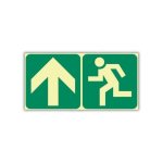 Sabs Running Man + Arrow Upwards Photoluminescent Sign E10