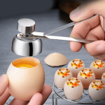 1PC Stainless Steel Egg Cracker Topper - Easy Egg Opener For Raw Soft And Hard Boiled Eggs - Kitchen Remover Tool For Eggshells