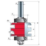 Matched Profile & Scribe Router Bits D-50.4MM X H-32.7MM H-104MM X R-7.0MM X C-32MM A-1 2" 99-29350P