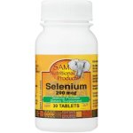 SAM Nutritional Products Selenium 200MG 30 Tablets