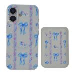 Ribbon & Rose Design Phone Case With Card Holder - Compatible With Iphone