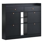 Spoflyinn Shoe Storage Cabinet Free Standing Shoe Rack With Flip Drawers Shoe Cabinet Multifunctional Shoe Storage Organizer For
