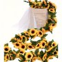 1 String 26 Artificial Sunflower Simulation Flowers 2.3 Meters Long Party Decoration Sunflower Vine Leaves Flower Vines For Weddings Used For Wall Yard Party