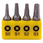 Tork Craft 4PC Robertson SQ0 - SQ3 X 25MM Insert Bit Set Tz SQ250401C