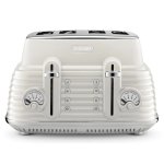 Delonghi Scultura 4 Slice Toaster: Limestone White CTZS4003.W