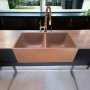 Large Choc Plum Double Concrete Kitchen Butler Basin 80X40X27CM