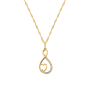 Yellow Gold Cubic Zirconia Heart Infinity Pendant On A Bonded Chain