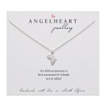 Africa With Heart Silver Chain Necklace