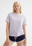 Cotton T-Shirt - Light Purple white