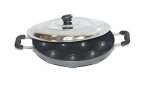 Tabakh Bright Appampatra Paniyaram Non Stick Pan With Stainless Steel Lid