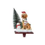 Iron Stocking Hook 7X11X18CM - Dog With Snowman