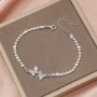 Shiny Butterfly Thin Tennis Bracelet Elegant Hand Chain Jewelry Decoration For Women