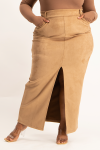 Ester Suede Maxi Skirt - Mocha - 2XL