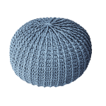 Denim Round Floor Pouf