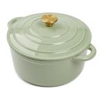 Sage Green Cast Iron Casserole 26CM