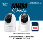 Cam Indoor 2K Pan And Tilt Cameras With 2 Free 32GB Micro Sd Cards – T8410322K004