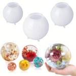3PCS Round Ball Silicone Resin Mold Upgraded Seamless 3D Ball Shape Resin Mold Clear Silicone Large Round Ball Epoxy Resin Mold