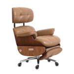 Hermans Ergonomic High-back Office Chair With Lumbar Support & Footrest Camel Color
