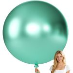 Kalor 36 Inch Giant Metallic Green Balloons 6 Pack Large Round Green Latex Balloons For Anniversary Birthday Christmas Wedding B