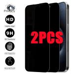 2-PACK Tempered Glass Privacy Screen Protector For Iphone 11/12/13/14/15 Series - Anti-spy HD Clarity 9H Hardness Fingerprint Re