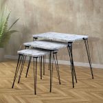 3 Piece Marble Design Nesting Coffee Table