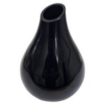 Glass Tear Drop Vase Black 18CM