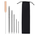 Zembsoya Rope Splicing Tool Kit 6-IN-1 Stainless Steel Fid Tools With Pusher And Storage Bag Including 5 Sizes Fids 1 4IN 5 16IN