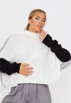 Oversized Colour Block Jumper - Monochrome